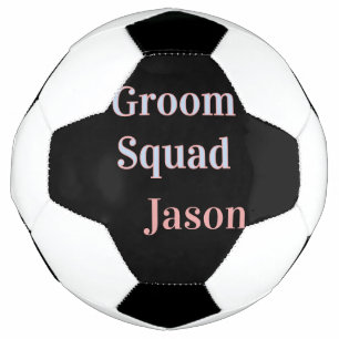 groomsman bachelor party add name modern black football