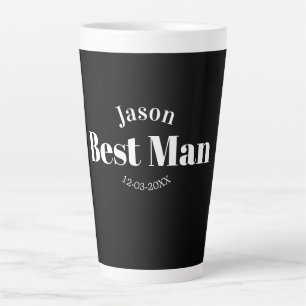 groomsman bachelor party best man black white date latte mug