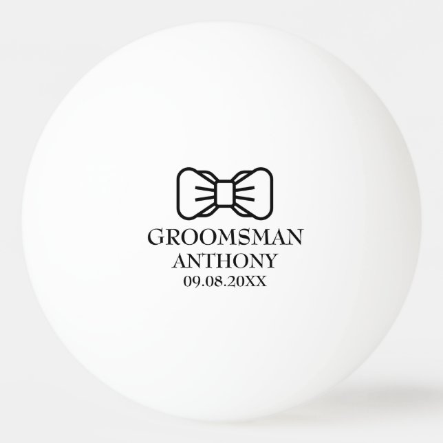 Groomsman Bachelor Party Black Modern Wedding  Ping Pong Ball (Front)
