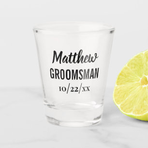 Groomsman Bachelor Party Elegant Wedding Favour Shot Glass