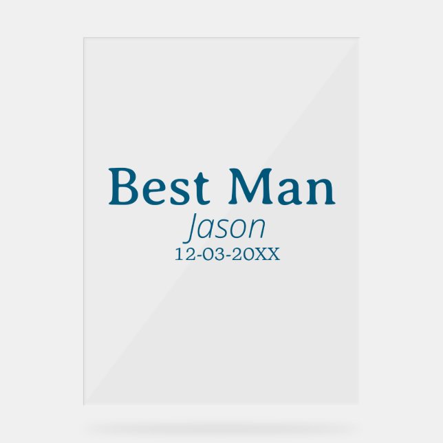 groomsman bachelorette party add name modern simpl acrylic sign (Front)