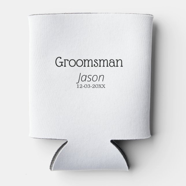 groomsman bachelorette party add name modern simpl can cooler (Front)
