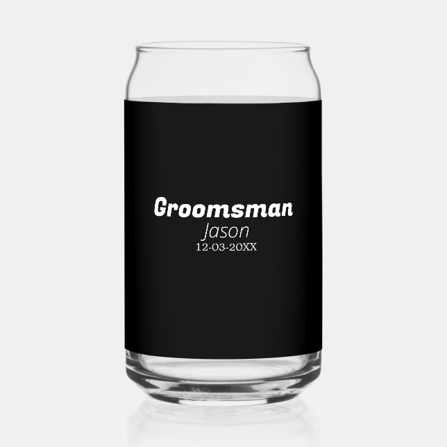 groomsman bachelorette party add name modern simpl can glass (Front)