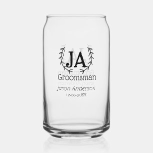 groomsman bachelorette party add name modern simpl can glass
