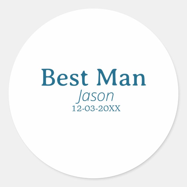 groomsman bachelorette party add name modern simpl classic round sticker (Front)