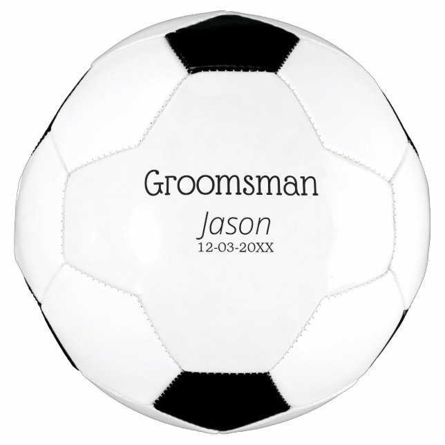 groomsman bachelorette party add name modern simpl football (Front)