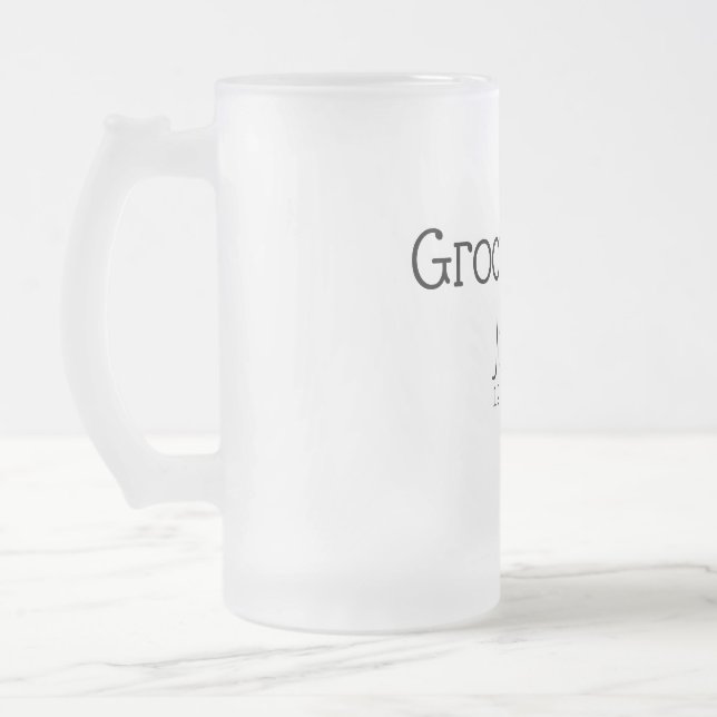 groomsman bachelorette party add name modern simpl frosted glass beer mug (Left)