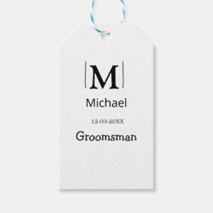 groomsman bachelorette party add name modern simpl gift tags