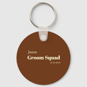 groomsman bachelorette party add name modern simpl key ring