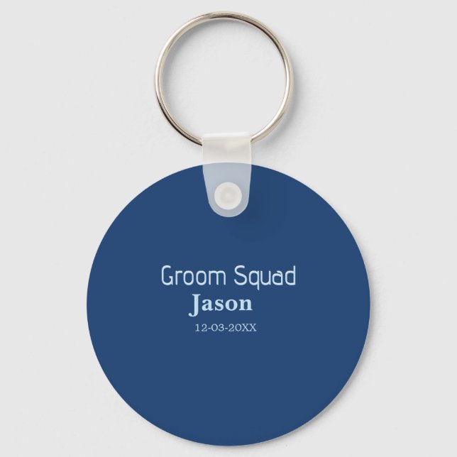 groomsman bachelorette party add name modern simpl key ring (Front)