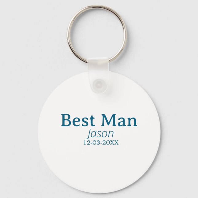 groomsman bachelorette party add name modern simpl key ring (Front)