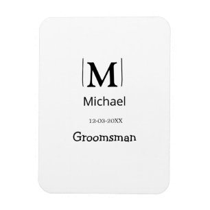 groomsman bachelorette party add name modern simpl magnet