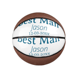 groomsman bachelorette party add name modern simpl mini basketball
