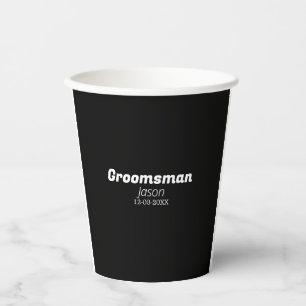 groomsman bachelorette party add name modern simpl paper cups