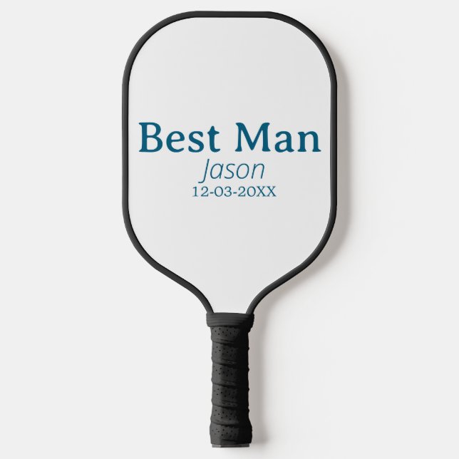 groomsman bachelorette party add name modern simpl pickleball paddle (Front)