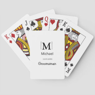 groomsman bachelorette party add name modern simpl playing cards