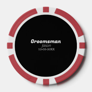 groomsman bachelorette party add name modern simpl poker chips