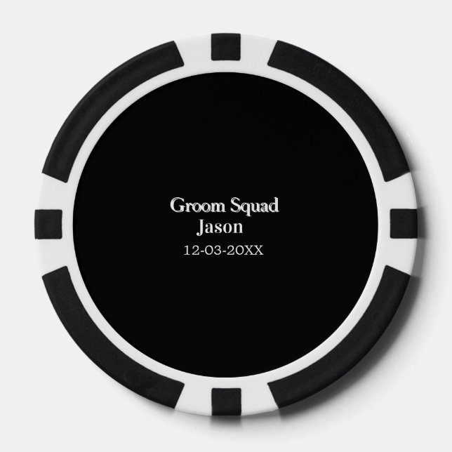 groomsman bachelorette party add name modern simpl poker chips (Front)