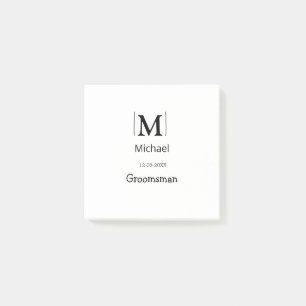 groomsman bachelorette party add name modern simpl post-it notes