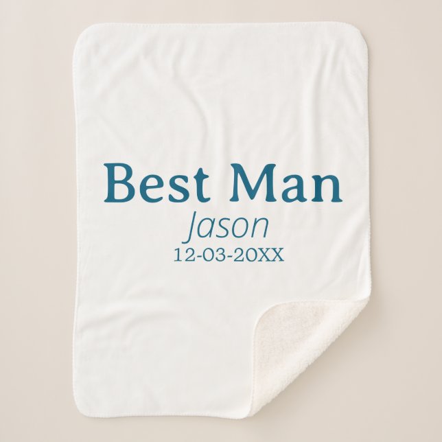 groomsman bachelorette party add name modern simpl sherpa blanket (Front)