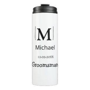groomsman bachelorette party add name modern simpl thermal tumbler