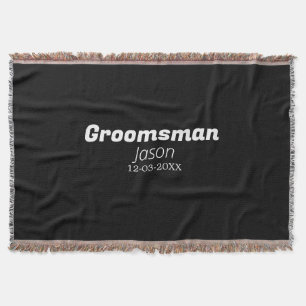 groomsman bachelorette party add name modern simpl throw blanket