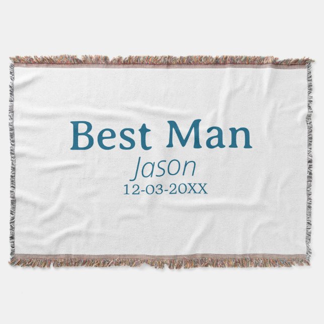 groomsman bachelorette party add name modern simpl throw blanket (Front)