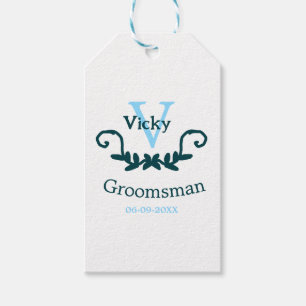 groomsman bachelorette party blue vintage classic  gift tags
