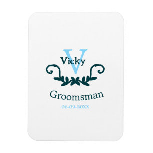 groomsman bachelorette party blue vintage classic  magnet