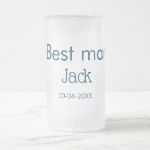 groomsman best man add name text bachelorette frosted glass beer mug