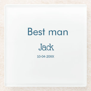groomsman best man add name text bachelorette glass coaster