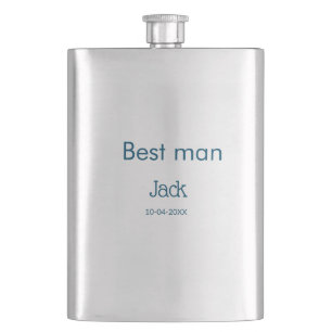 groomsman best man add name text bachelorette hip flask
