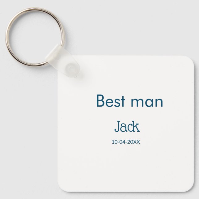 groomsman best man add name text bachelorette key ring (Front)