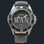 Groomsman Best Man Father Bride Groom Monogrammed Watch<br><div class="desc">Congratulations on your engagement, we hope you have a wonderful day and future life together filled with happiness and joy. This modern elegant wedding stationery item is part of a larger collection as designed by LeahG on behalf of the Low Budget Wedding Network® Please view the attached collection and 'additional...</div>