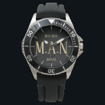 Groomsman Best Man Father Bride Groom Monogrammed Watch<br><div class="desc">Congratulations on your engagement, we hope you have a wonderful day and future life together filled with happiness and joy. This modern elegant wedding stationery item is part of a larger collection as designed by LeahG on behalf of the Low Budget Wedding Network® Please view the attached collection and 'additional...</div>