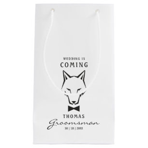 Groomsman Best Man Groom Wolf Small Gift Bag