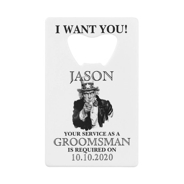 Groomsman Best Man Proposal Uncle Sam I WANT YOU (Front)