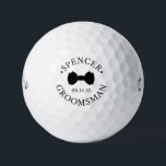 Groomsman Black Bow Tie Golf Balls<br><div class="desc">These golf balls are a great favour for the groomsman in your wedding. They feature a black bow tie with the groomsman's name and the word Groomsman in a modern CAP font along with the wedding date. They'd be great for a bachelor party or weekend. The job title can be...</div>