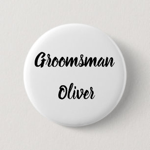 Groomsman Black Custom Name Gifts Wedding 6 Cm Round Badge