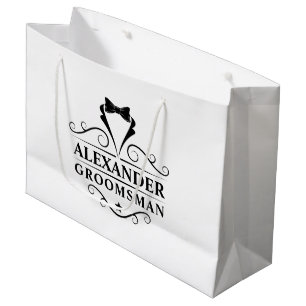 Groomsman Black Tie Large Gift Bag