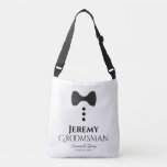 Groomsman Black Tie Wedding Swag Bag<br><div class="desc">These fun bags are designed as favours, gifts, or swag bags for wedding groomsmen. They feature an image of a black tie with three buttons and text that reads Groomsman with a space to enter his name as well as the wedding couple's names and wedding date. Great way to show...</div>