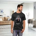 Groomsman black white photo bachelor party T-Shirt<br><div class="desc">Personalise and add a photo into the circular frame. Add a name</div>