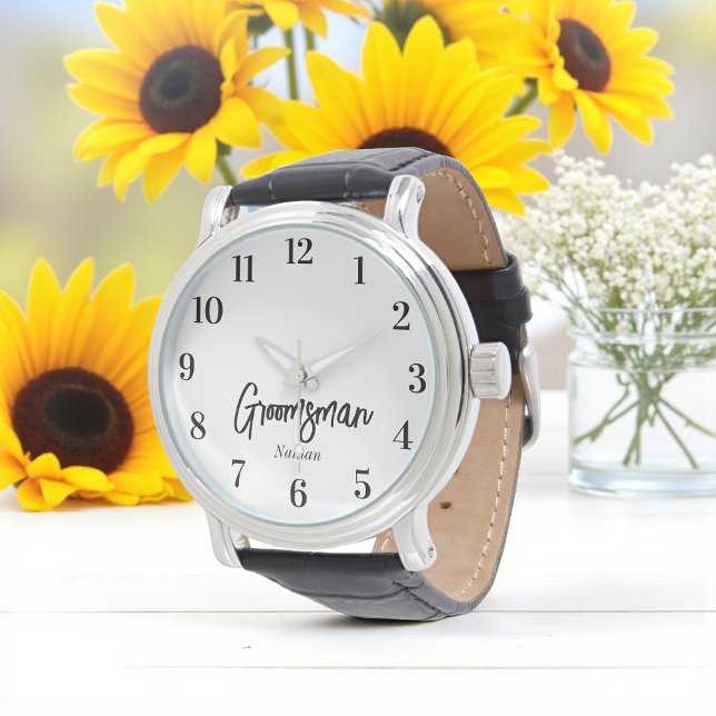 Groomsman Black White Script Wedding   Watch (Creator Uploaded)