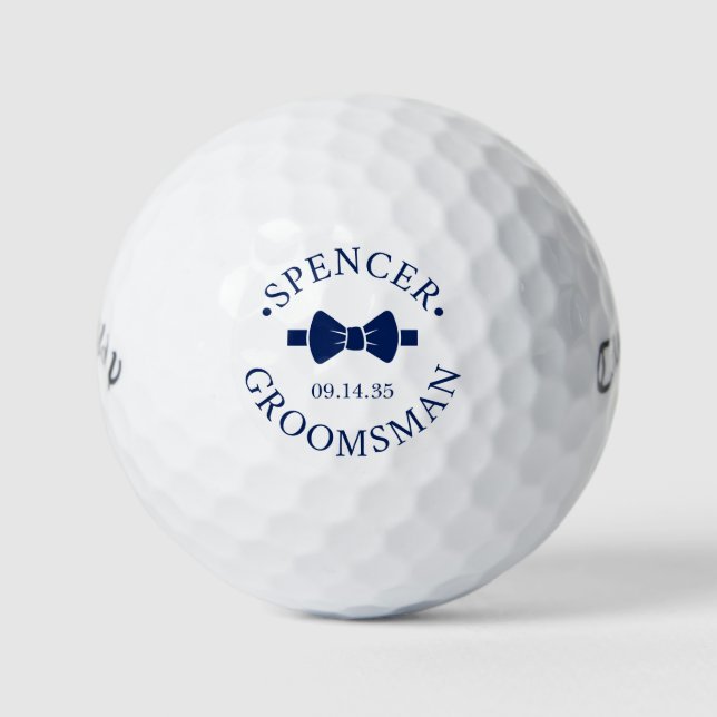 Groomsman Blue Bow Tie Golf Balls (Front)