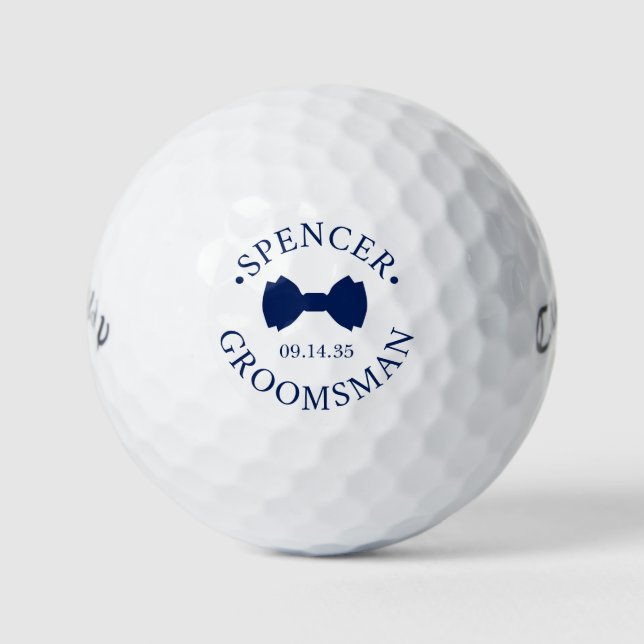 Groomsman Blue Bow Tie Golf Balls (Front)