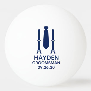 Groomsman Blue Tie Ping Pong Ball