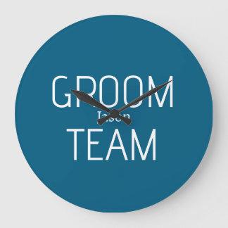 groomsman bold groom team gray blue white bachelor large clock