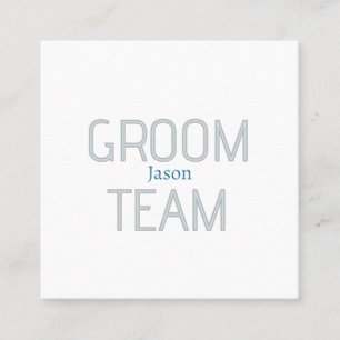 groomsman bold groom team grey blue white bachelor calling card