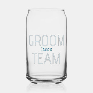 groomsman bold groom team grey blue white bachelor can glass