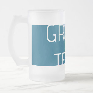 groomsman bold groom team grey blue white bachelor frosted glass beer mug